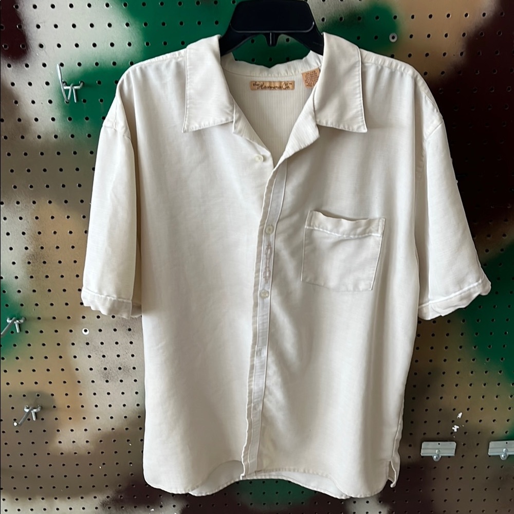 Men's Cream Short Sleeve Shirt X-Large. the Havanera Co brand. Good condition.